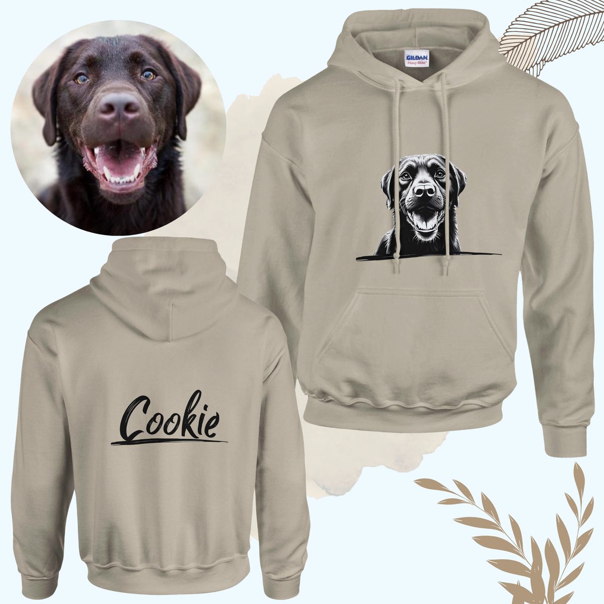 Customizable hoodie - black and white design